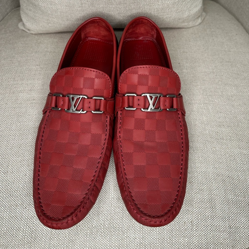 Louis Vuitton red moccasins